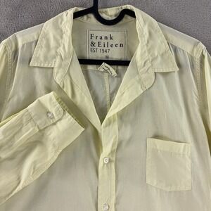 Frank & Eileen Barry Shirt‎ Womens Size Medium Yellow Cotton Casual Button Down